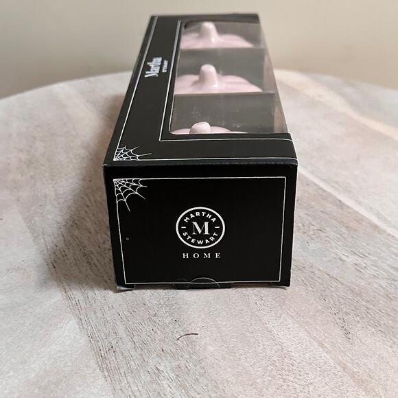 Set Of 3 Martha Stewart Pink Ceramic Led Light Up Jack O Lantern Pumpkins New - Picture 8 of 16